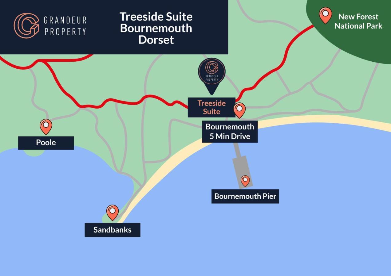Treeside Suite By Grandeur Property Bournemouth Dış mekan fotoğraf